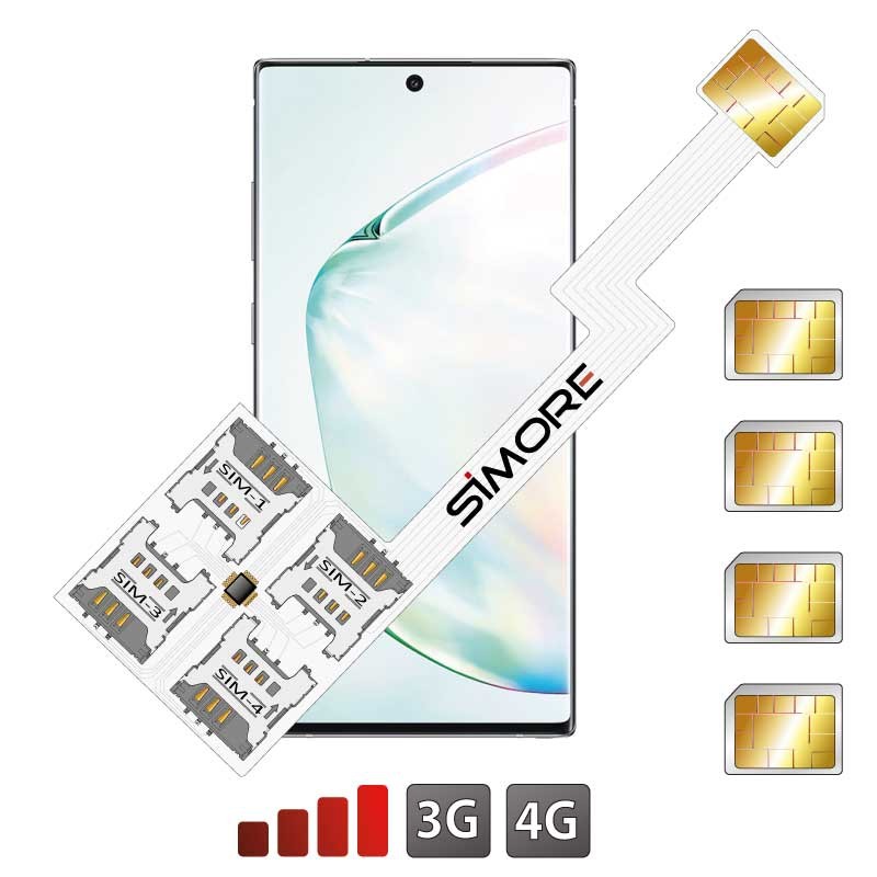 Galaxy Note 10+ Quadrupla SIM adattatore SIMore Speed ZX-Four Note 10+