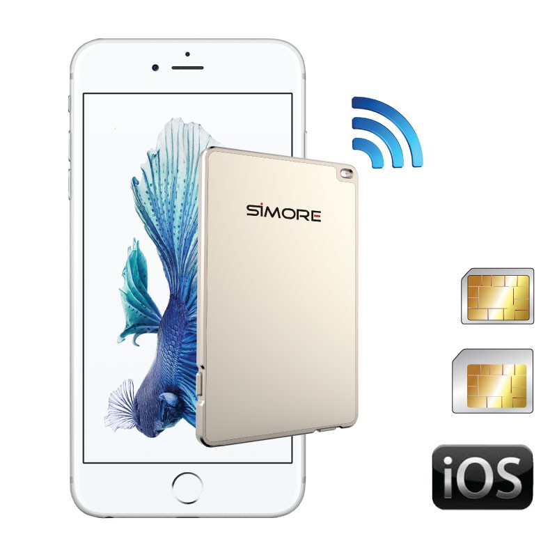 GoldBox attive Doppia SIM bluetooth transformatore per Apple iPhone, iPad, iPod touch iWatch
