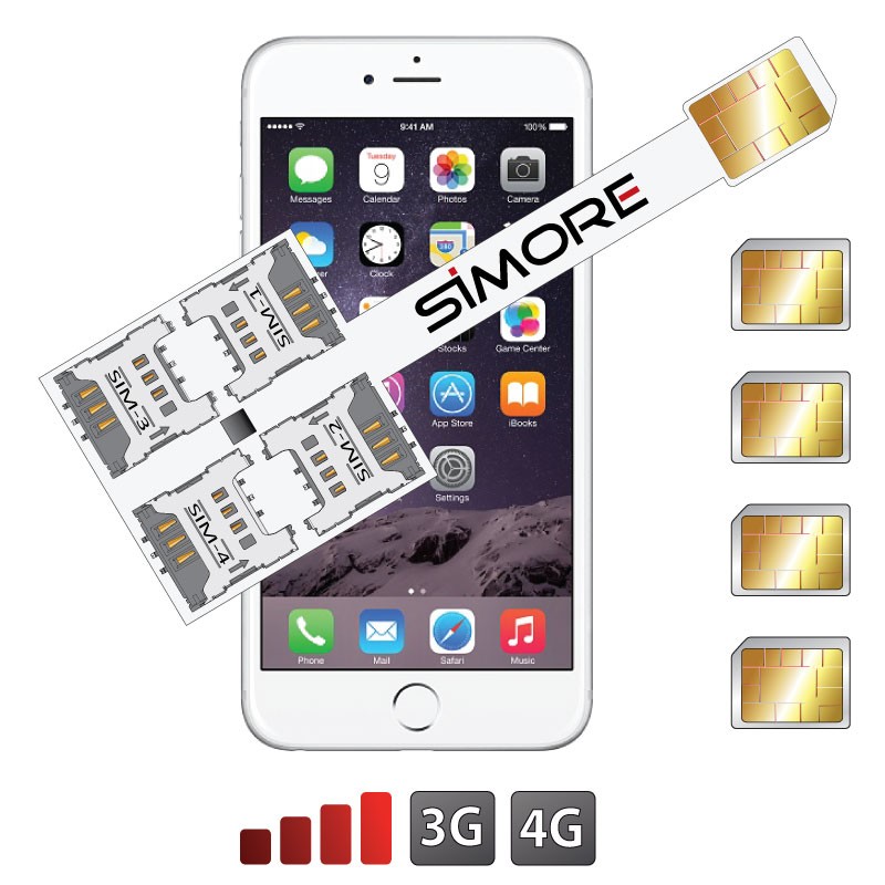 iPhone 6 Adattatore Multi-SIM Quadrupla SIM Speed X-Four 6 per iPhone 6