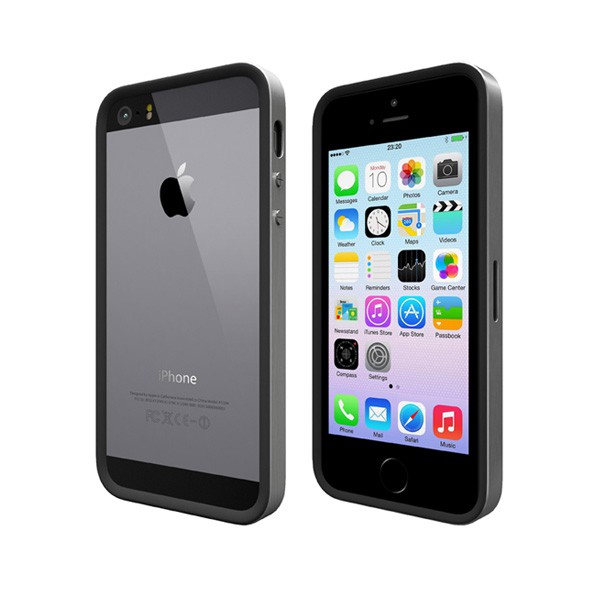 Outline and screen case bumper for iPhone SE, 5 and 5S Alloy X Mono Space Grey