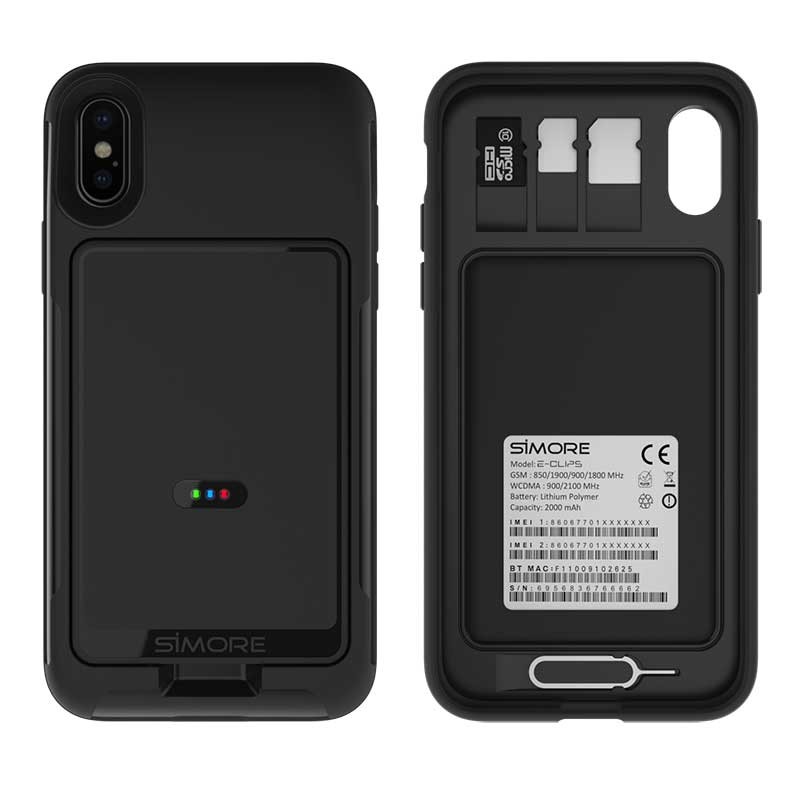 iPhone XS adattatore doppia SIM bluetooth e MiFi wifi router SIMore E-Clips