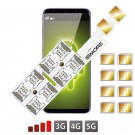 Doppia SIM ibrido Slot Android Adattatore Ottuplo Multi 8 SIM Speed ZX-Eight Nano SIM