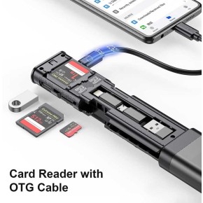 8 in 1 USB Lettore Schede SD per SD/TF/CF/XD/Micro SD Adattatore Scheda per iPhone/iPad/Samsung con Lightning+USB A+C Lettore Memory Card per Windows/MAC OS/Chrome OS