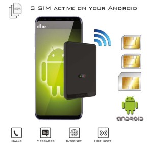 E-Clips Android Adaptador Triple Doble tarjetas SIM activas al mismo tiempo para smartphones y Android - Router MiFi WiFi celular Multi SIM | SIMORE.com