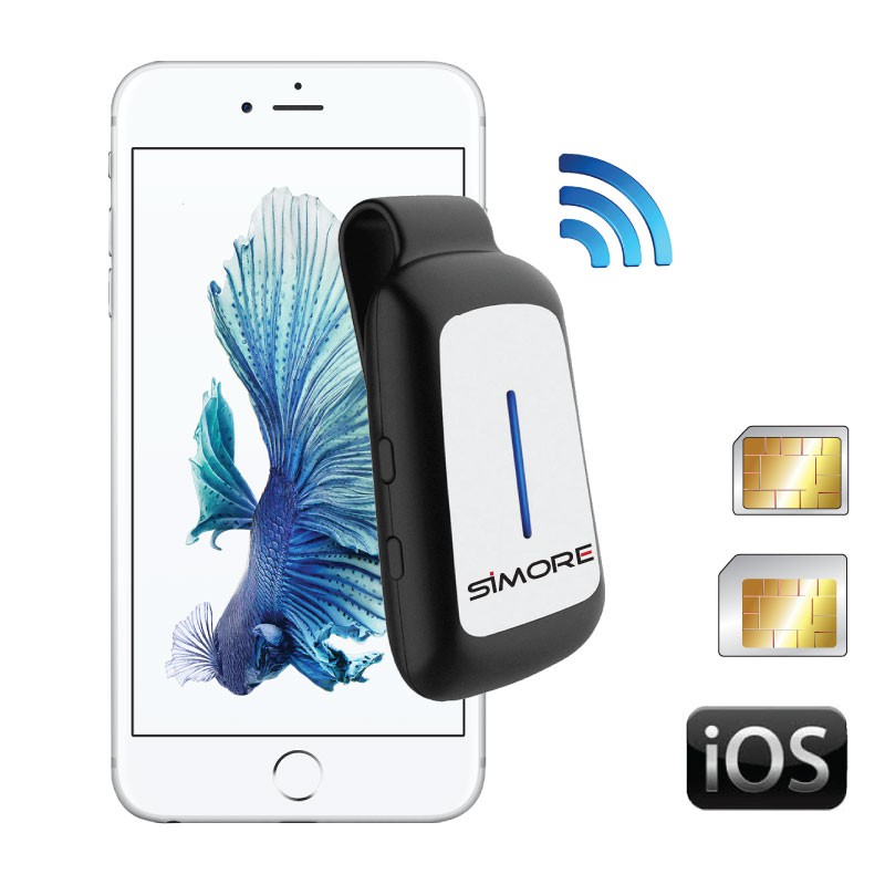 BlueClip Bluetooth Dual SIM Convertidor para Apple iPhone, iPod touch, iPad y iOS utensilio