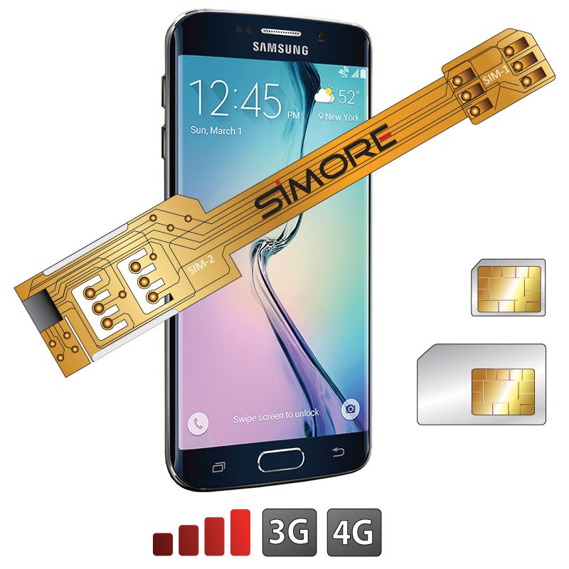 X-Twin Galaxy S6 Edge Adaptador doble tarjeta SIM para Samsung Galaxy S6 Edge