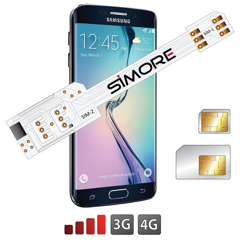 WX-Twin Galaxy S6 Edge Adaptador doble tarjeta SIM 4G para Samsung Galaxy S6 Edge