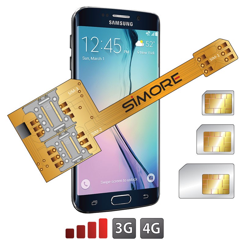 X-Triple Galaxy S6 Edge Adaptador triple dual SIM para Samsung Galaxy S6 Edge