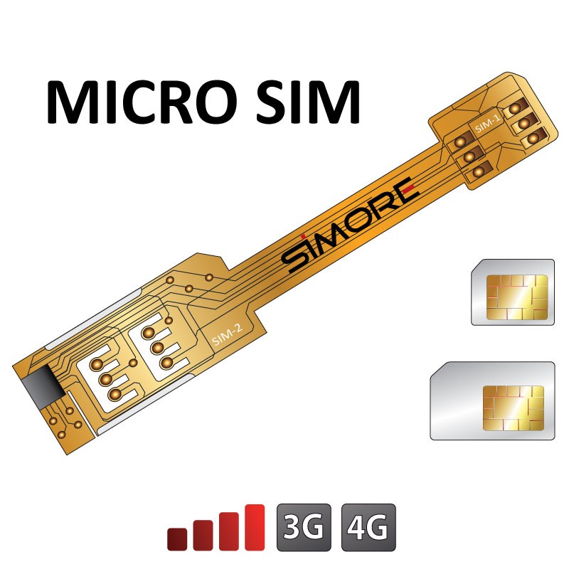 X-Twin Micro SIM Adaptador doble tarjeta SIM para smartphones micro sim