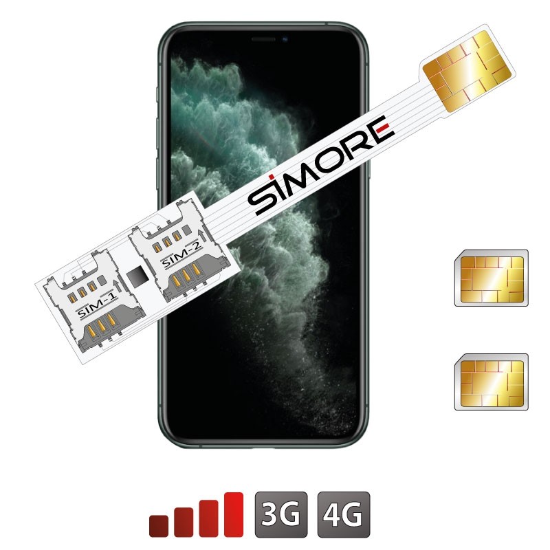 iPhone 11 Pro Doble SIIM Adaptador SIMore Speed Xi-Twin 11 Pro