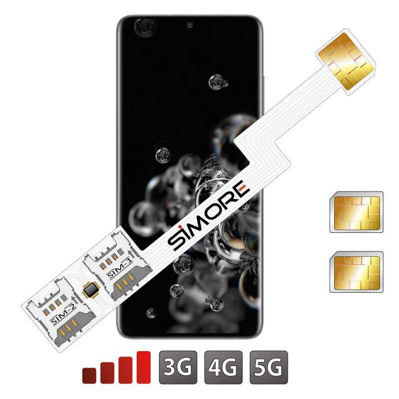 DUAL SIM Adaptador para Samsung Galaxy S20 Ultra 5G