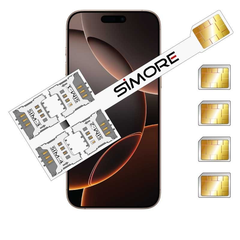 iPhone 16 Pro Múltiplo Doble SIM Adaptador de tarjeta SIM física Speed Xi-Four 16 Pro