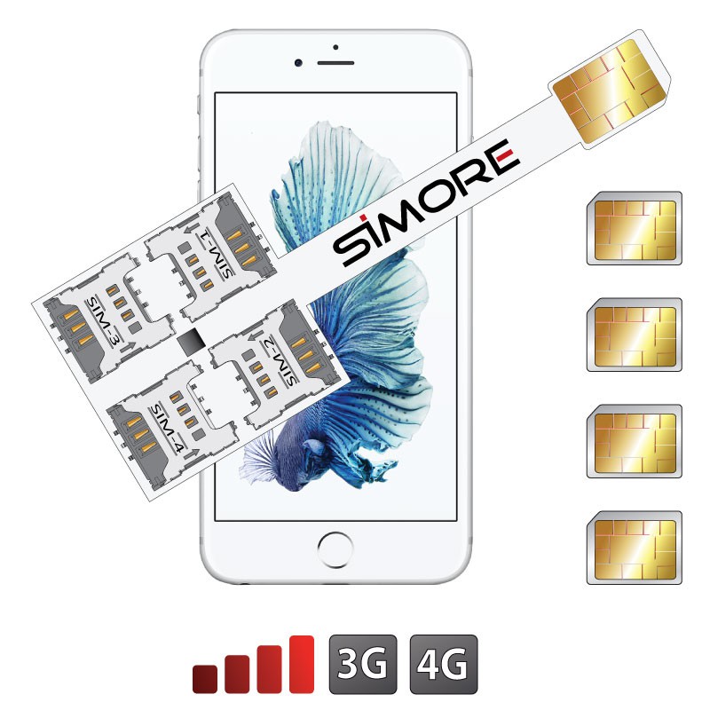 iPhone 6S Cuádruple Multi-SIM adaptador Speed X-Four 6S para iPhone 6S