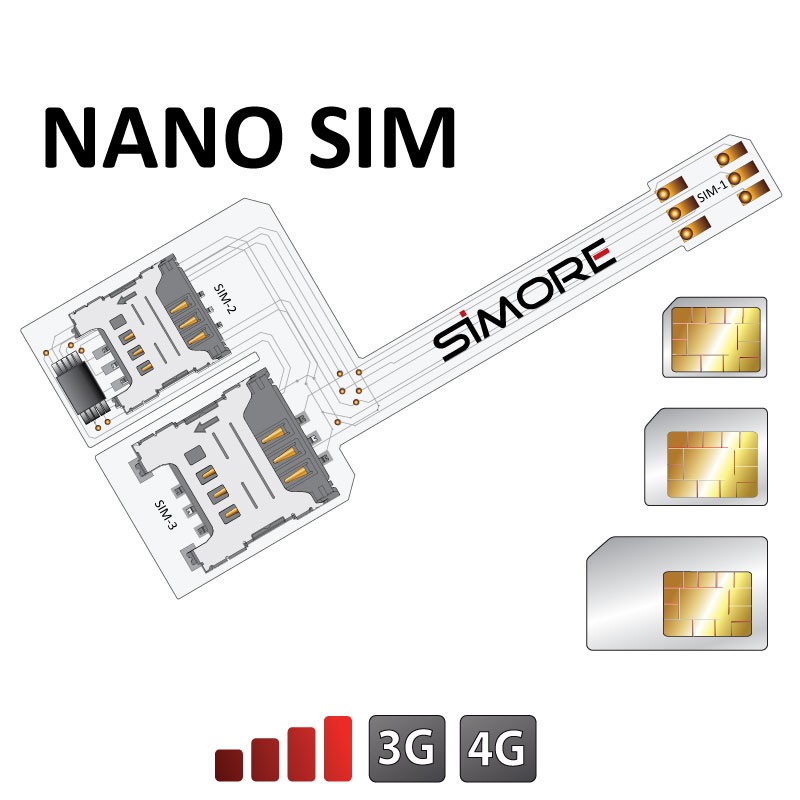 Adaptador Triple Dual SIM para móvil tarjeta Nano SIM - WX-Triple Nano SIM
