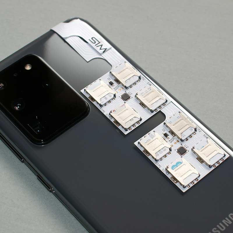 Híbrido Doble SIM Slot Android Adaptador Óctuple Multi 8 SIM Speed ZX-Eight Nano SIM