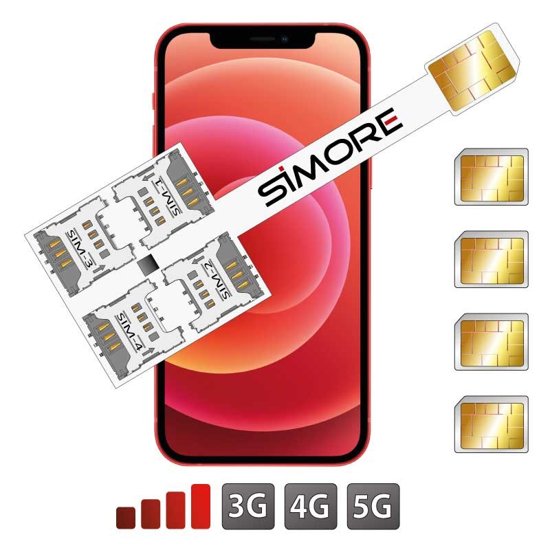 iPhone 12 Mini Dual SIM Adaptador Cuádruple SIM 