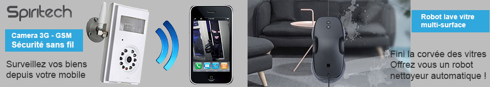 Robot lave vitres  et 3G GSM cam&eacute;ra de s&eacute;curit&eacute; sans fil